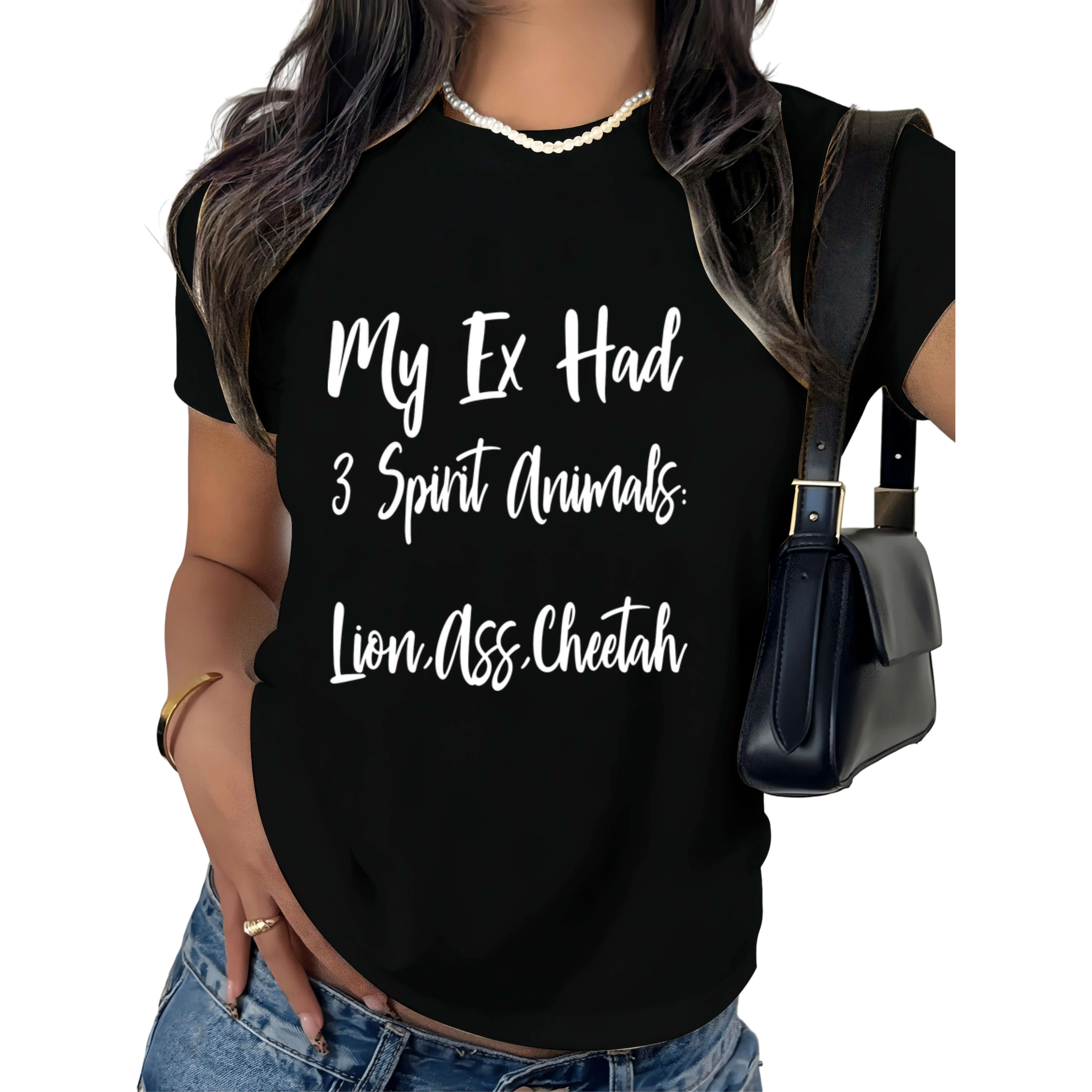 100% Cotton My Ex Has 3 Spirit Animals Ex Wife Husband Divorce Divorcee T-Shirt
