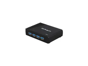 StarTech.com ST4300USB3 4 Port USB 3.0 Hub - 4 x SuperSpeed USB 3.0 - Black - Compact - USB 3 Hub - USB Splitter - Powered USB 3.0 Hub - USB Extender