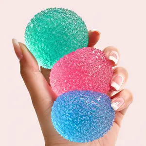 Handcrafted Crystal Mochi Squishy Toy, Soft TPR Sensory Stress Relief Fidget Ball, Cute Desk Decor for Kids & Adults (1.6" & 2.4")