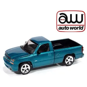 Auto World 1:64 2005 Chevrolet Silverado SS Custom Single Cab Version A – Teal Turquoise Metallic