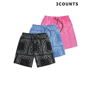 3 PCS Paisley Pattern Casual Shorts withAdjustable Drawstring Waist - Effortlessly Stylishfor Daily & Leisure Occasions SpringStatements