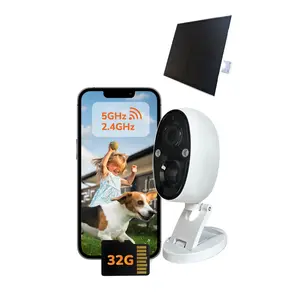 SensForge 2.5K Solar Powered Outdoor Battery Camera, Dual-Band WiFi, Free AI Human & Pet Detection, 2-Day Cloud + 32GB SD Storage, Spotlight Night Vision, Magnetic Mount, Optional AI + Storage Upgrade