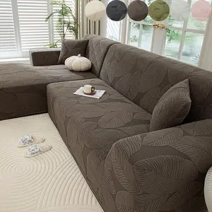 Fits 1/2/3/4-Seater Solid Color High Elastic Sofa Cover, Elastic Sofa Slipcover, Full Coverage, Dustproof & Stain-Resistant, Soft & Dog/Kid-Friendly, Machine Washable, Suitable for Living Room Decor & Holiday Parties, Fitted Universal Sofa Protector