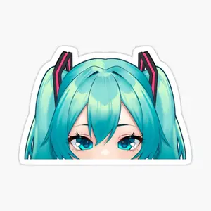 Anime Girl Peeker Sticker, Ideal for Laptop and Water Bottle Decor, anime sticker waterproof