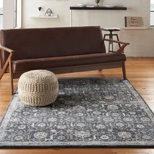 Nourison Home Moroccan Celebration KI385 Indoor Area Rug - Moroccan-Inspired Patterned, Cool-Toned & Dark Option for Living Room, Cool-Toned Area Rugs, Dark Area Rugs