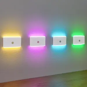 Ultra-Thin Motion Sensor Light, USB Rechargeable RGB Cabinet Lighting, Multifunctional Ambient Lights, Perfect for Hallway, Closet, Kitchen, Bathroom, Holiday Gift, Night Light