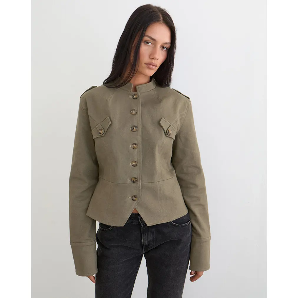 Diranda Military Jacket in Twill Khaki