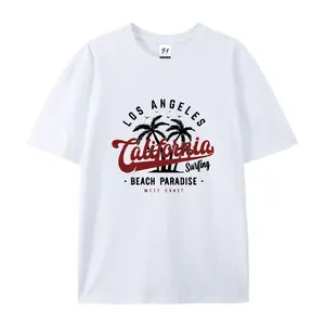Los Angeles California Palm Tree Vintage Surf Graphic T-Shirt，Unisex West Coast Beach Travel Tee, SummerVibes Printed Craft Casual Top, Relaxed Soft Breathable womens summer clothing summer outfits women