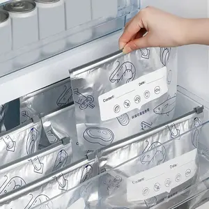 30pcs Reusable Aluminum Foil Bags with Label & Zip Lock, Leakproof Vacuum Sealable Pouches for Food Storage, Reusable Snack Container, Keep Fruits Vegetables Meat Fresh, for Preservation