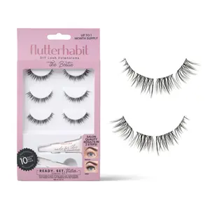 Ready. Set. Flutter Bestie Kit - FlutterHabit 3 Pair At Home Eyelash Extensions. Under-lash application