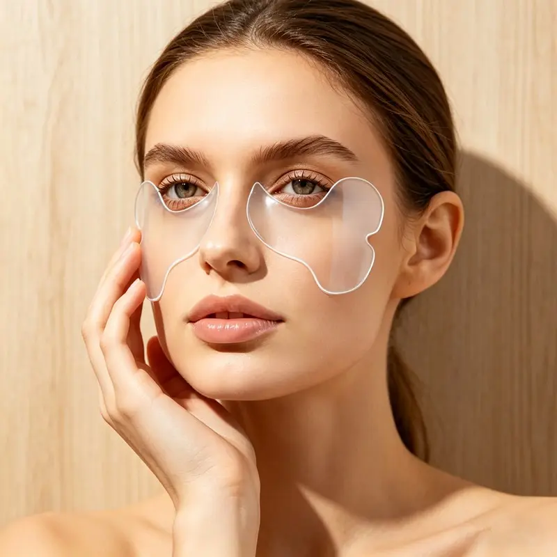 2pcs Large Silicone Eye Patches, Transparent Soft Facial Training Pads, Cosmetic Tool, Reusable Washable, Ideal for Home Skincare Use