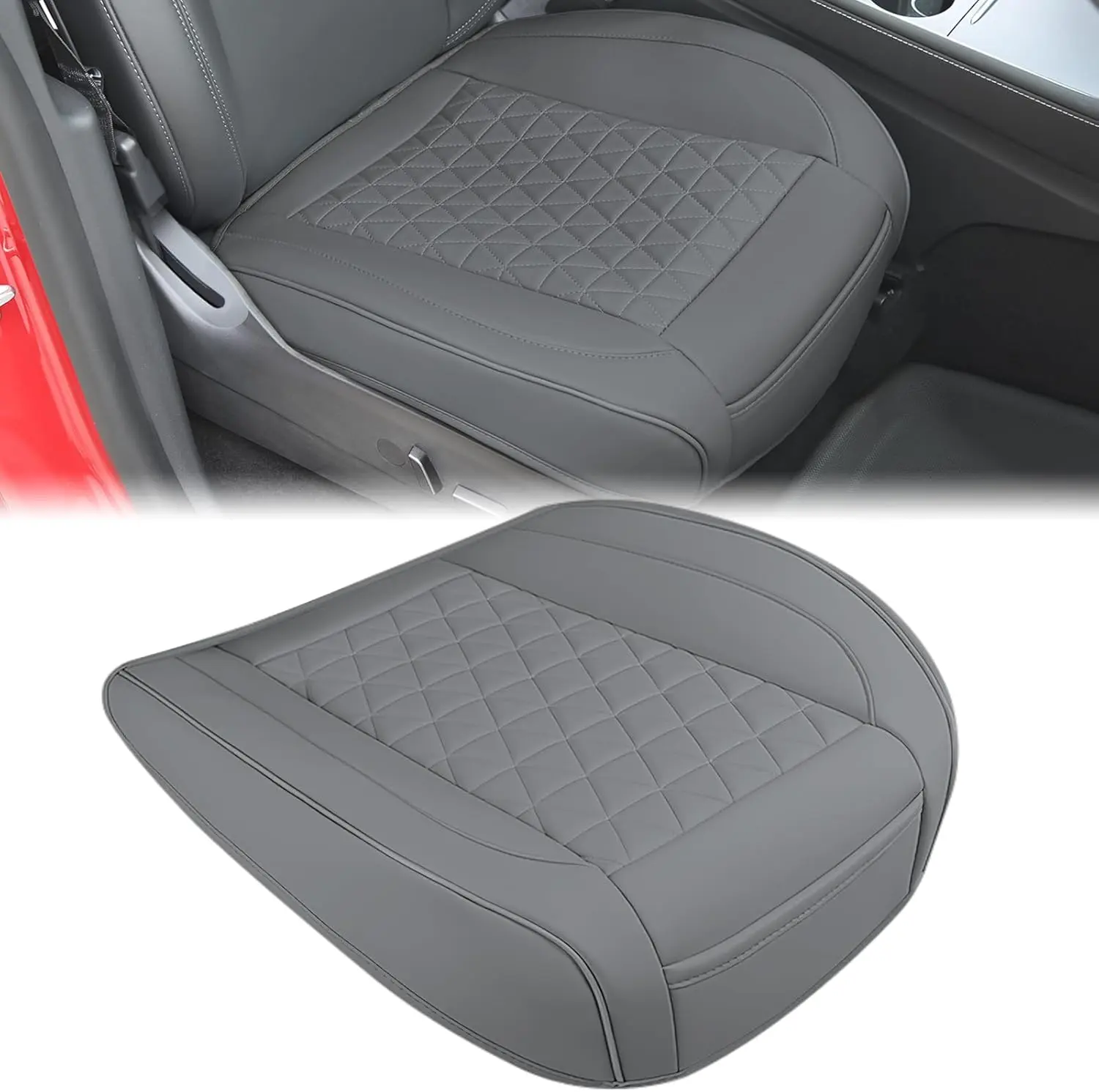Nilight Gray Leather Car Seat Covers - Waterproof, Anti-Slip, Bottom-Wrapping Auto Interior Accessories with Storage Bag, Wipes Clean with Damp Cloth, Helps Protect Original Seats, Fits Sedans, SUVs, Trucks, Many Car Models for All Seasons, Leather Seats