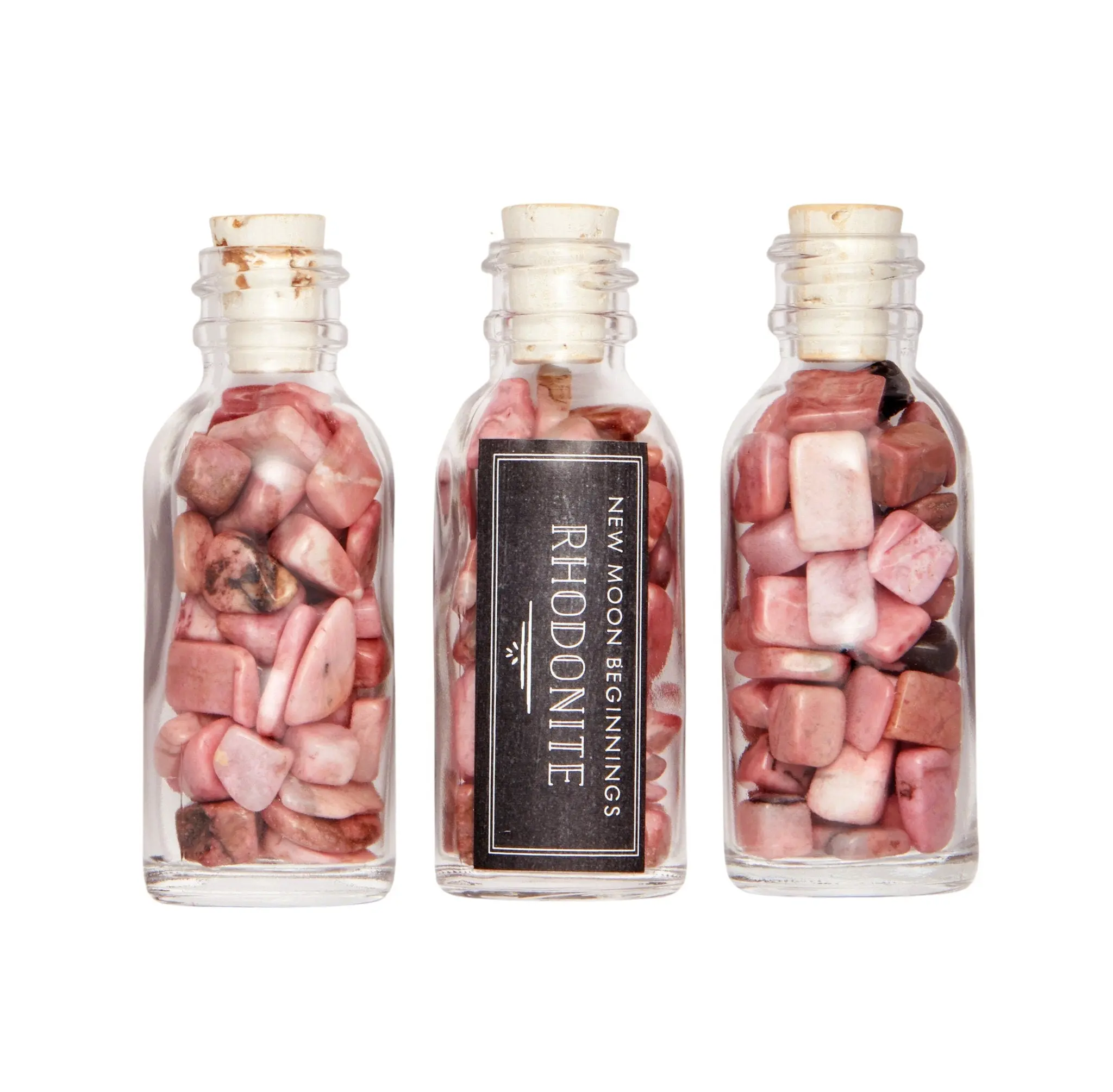 Rhodonite Gem Bottle - Polished Chips of Rhodonite Crystals
