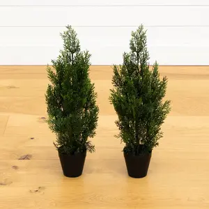2’ Mini Cedar Pine Tree UV Resistant (Indoor/Outdoor) - Set of 2