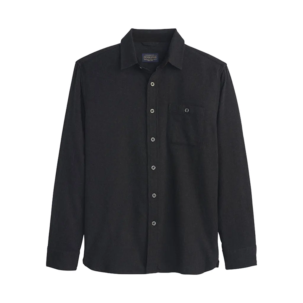 Pendleton Men's Fremont Fitted Brushed Cotton Flannel Shirt - Longsleeves, Collared Neck, Button-Front Top with Corduroy Trim, Machine Washable, Wardrobe Staples for Comfy Casual Wear, Basic Outfit Ideas Clothes