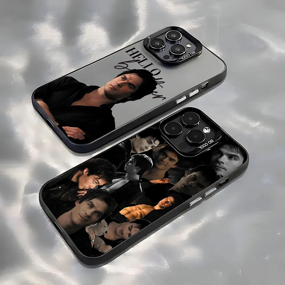 Customized The Vampire Diaries Damon Silicone Phone Case - Shockproof Matte Acrylic Casing, Anti-Fall Protection, Fingerprint-Resistant, Colorful Transparent Accessory for iPhone 17,16e,16,15,14,13,12,11 Pro Max,X,XS Max,Plus Models (Cyb-325cy2501011401),