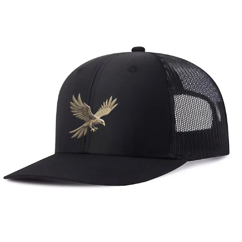 CampaignRetro Casual, Eagle Black PatternBaseball Cap, Retro Trucker Cap, SummerMen'S And Women'S Running HippieSunscreen Baseball Cap, Unisex