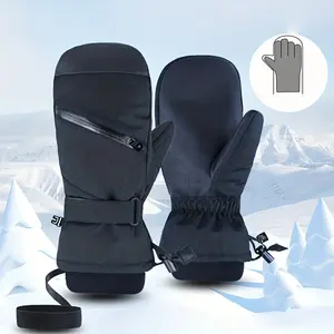 Touchscreen Ski Gloves, Warm Anti-Slip Waterproof Five-Finger Winter Mitts, Unisex Outdoor Snowboarding Gloves for Men and Women