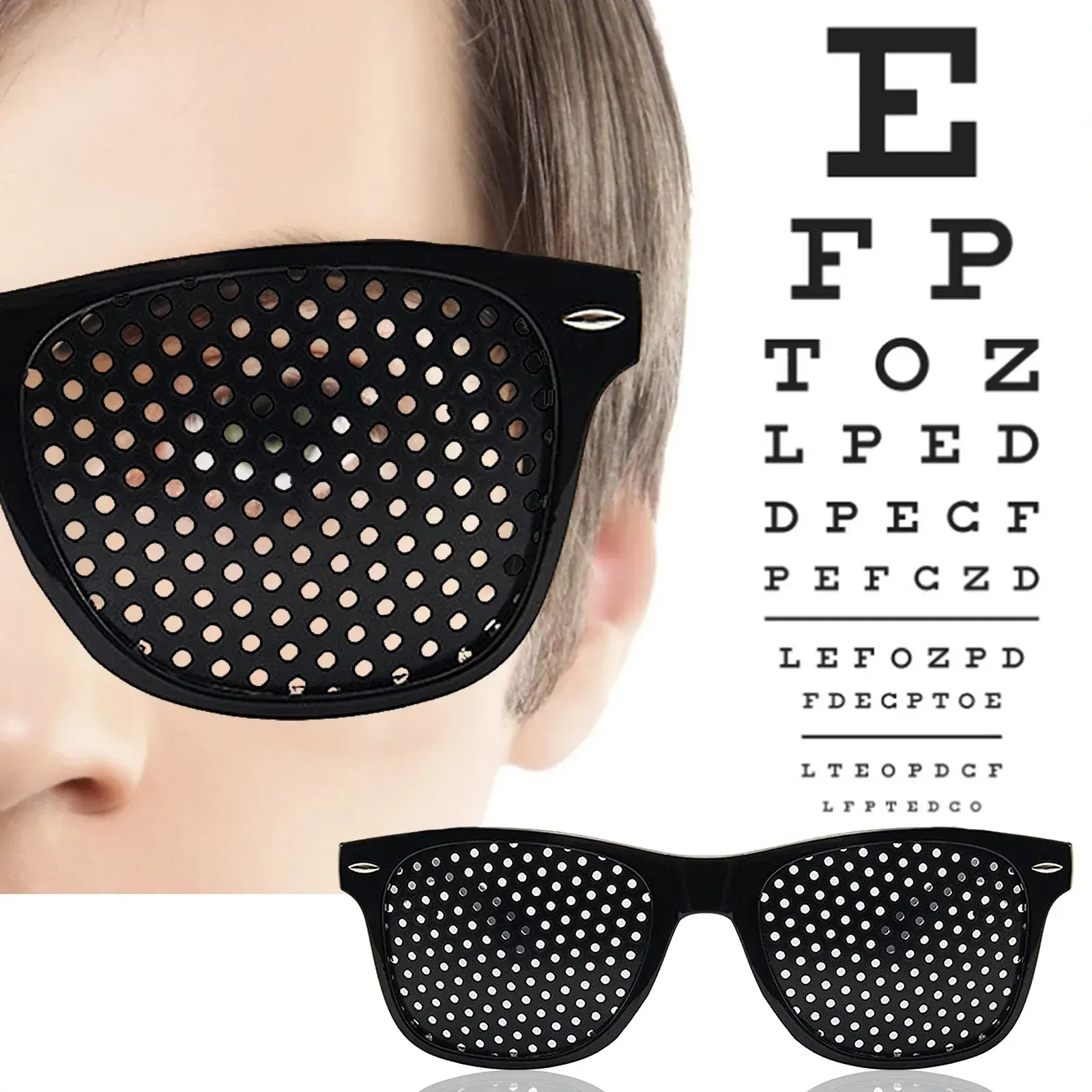 Pinhole Vision Correction Glasses for Men and Women - Clear Vision Guaranteed Modern Bifocals Eyeglass Sunglasses tech