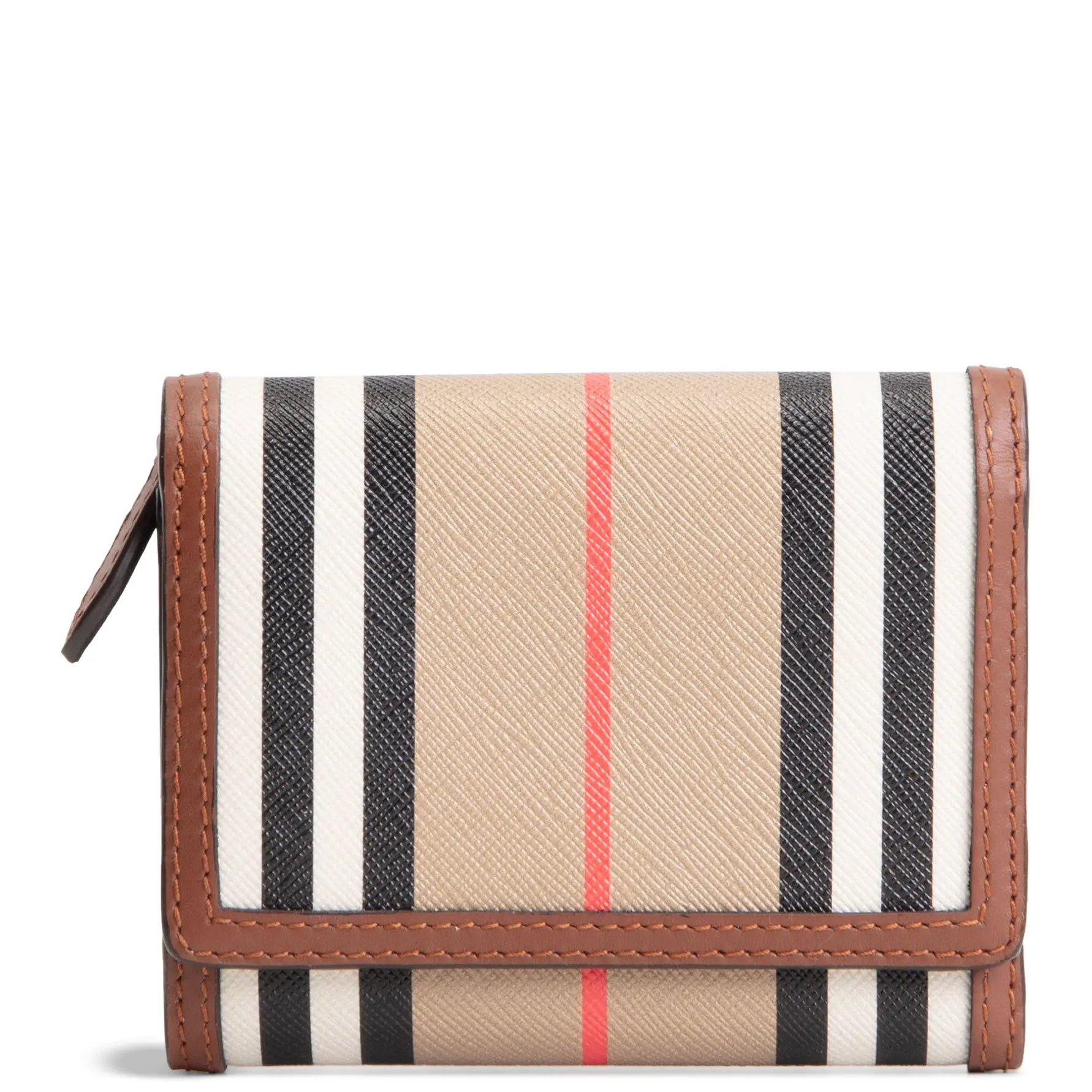 Pre-owned BURBERRY Coated Canvas with Leather Trim Clutches & Wristlets Nova Check Compact Wallet