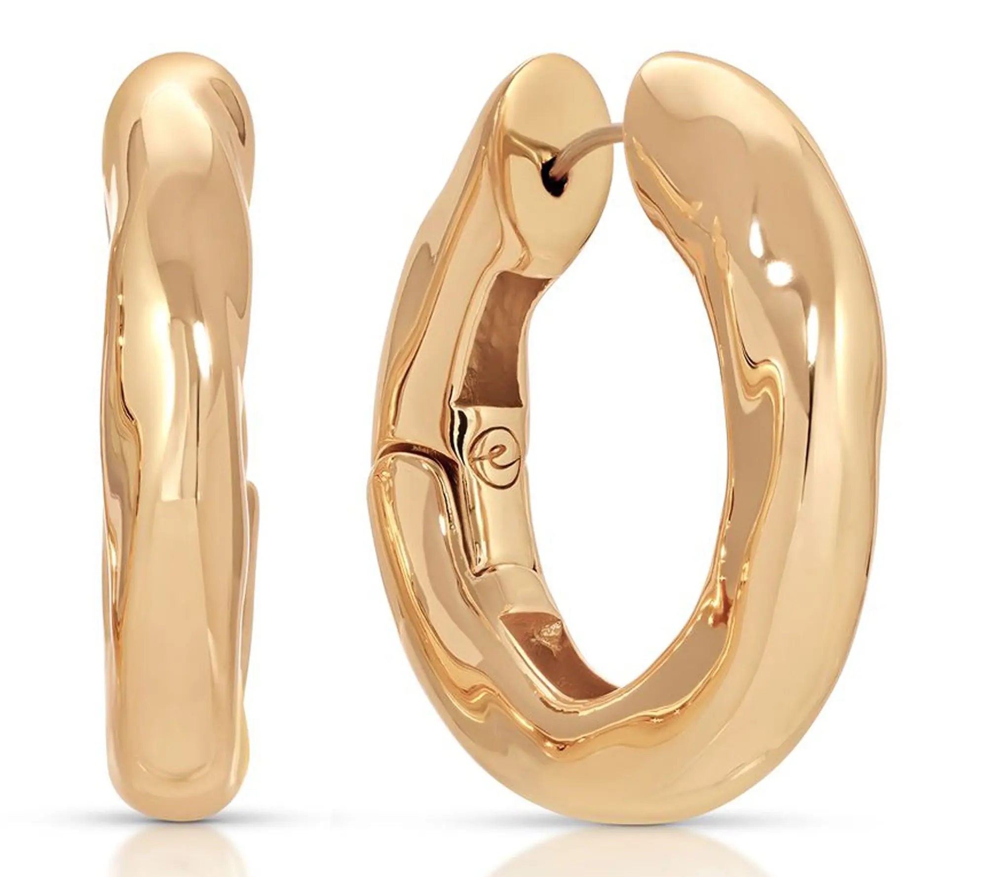 Ettika Molten Hoop Earrings