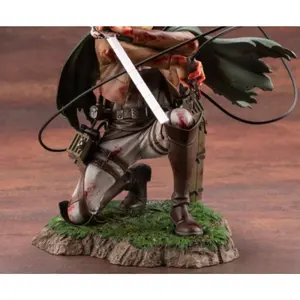 18cm Le---vi  tion Figure, The Retreati Ack---erm-an ng Dwarf Captain Model, Battle Damage Style Collectible Statue, Premium PVC Figure, Desk Decor & Holiday Gift for Anime Fans