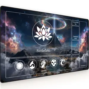 Board Game Card Mat, 3mm Mouse Pad, Sci-Fi Theme, Battlefield, Lands, Magic: the Gathering, Collectible Card Game Mat, Non-Slip Base, Suitable for Card Games