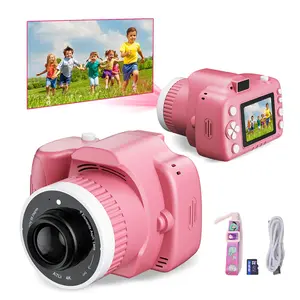 4-in-1 Children's Camera with Video Music Photo & Projection Functions 32GB Micro SD Card Included Perfect for Halloween Christmas Back-to-School & Birthday Gifts White
