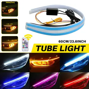 2pcs RGB 60CM LED DRL Light Car Headlight Strip Light Turn Signal Remote Control 2pcs RGB 60CM LED DRL Light Car Headlight Strip Light Turn Signal Remote Control