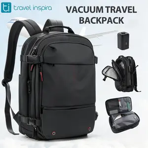 55L Expandable Vacpack Backpack, Vacuum Seal Backpack Travel, Vacuum Compression Bags for Travel, Air back Backpack with Lock, Travel Airbag Backpack with Portable Electic Pump