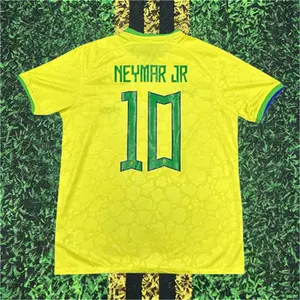 2022 Brazil Retro No.10 Neymar Short Sleeve Soccer Jersey