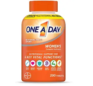 ONE A DAY Womens Complete Daily Multivitamin with Vitamin A, B , C, D, and E, Calcium and Magnesium, Immune Health Support, 200 Count