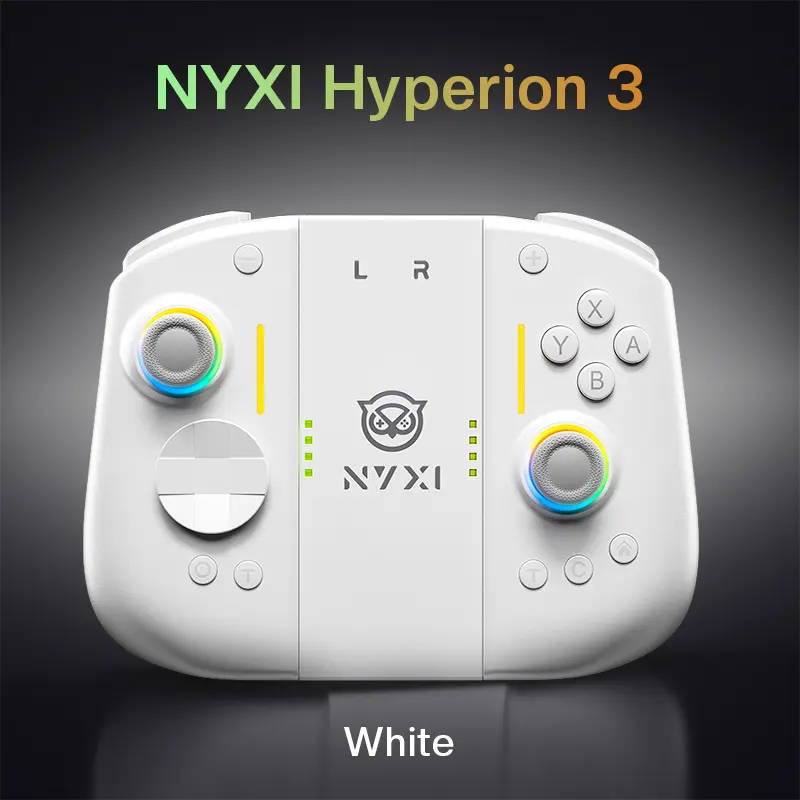 NYXI Hyperion 3 Switch 2 Controller White – World's First Third-Party Wireless Controller for Switch 2, Hall Effect Joystick, 9-Axis Gyro, Full Mechanical Buttons, Dual Back Buttons & Adjustable Vibration
