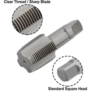 1" NPT Pipe Thread Tap, Alloy Steel Internal Thread Forming Tap, Threading Flutes for Cleaning or Re-Threading Damaged or Jammed Pipe Threads (1" - 11.5 NPT)