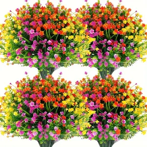 24-piece synthetic camellia flower and shrub set with durable plastic realistic multicolor artificial flower stems, suitable for outdoor and indoor decoration, ideal for weddings, spring and summer home decor, windowsills, and porches