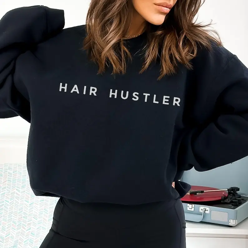 GENERIC Women's Hair Hustler Hoodie - Stylist Gift, Casual Fit Lady Sweatshirt with Quality Fabric