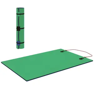 Floating Water Pad Roll Up Floating Mat With 3 Straps 107.5x71.1 Inch Fits Trunk For Beach Lake Boat Camping Green Three Layer XPE Foam Floating Mat UV Resistant Tearproof Smooth Surface