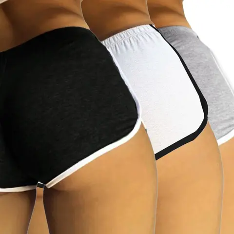 Women's Slim-Fit Casual Sportswear Home Essential Comfy Fitted Shorts Set, 3-Piece Comfortable Ladies Underwear, Daily Wear Essentials, Shorts Pack