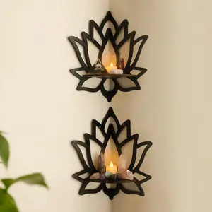 1pc Butterfly Wall Hanging Home Decor Boho Black Wooden Corner Shelves Set Craft Handmade Gift, Wooden wall shelf, Crystal & Essential Oil Display, Wall Mounted Floating Shelves for home decor - Perfect for Valentine's Day, Mother's Day