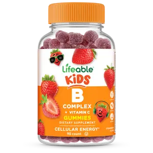 Lifeable Vitamin B Complex for Kids | with Vitamin C | Great Tasting B Complex Gummies | Vegan Kids B Complex | Energy and Nerve Support | 90 Gummies