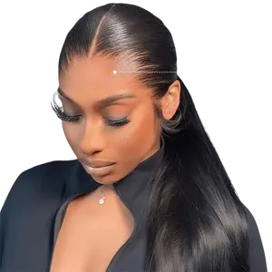 Lagos Hairline Pre Bleached Tiny Knots 13x6 Lace Front Wigs Human Hair Straight Glueless Wig Pre Plucked 180% Density Invisible Lace Pre Everything Wig Human Hair With M New Trend Melted Hairline Beginner Friendly Wig Frontal Lace