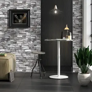 3D Brick Stone Wallpaper Roll and Wall Panels Roll, Self-Adhesive Waterproof Moisture-Proof Removable Peel-and-Stick Wall Sticker, Ideal for Living Room Furniture Decoration