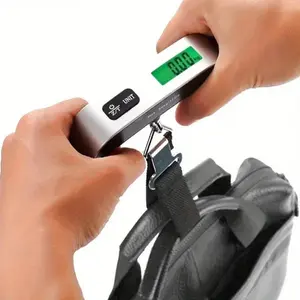 Digital Handheld Luggage Scale 110lb/50kg, Portable Electronic Scale with Backlit LCD Display, Travel Essential Tool for Car & Beauty Use, Traveling Gadgets