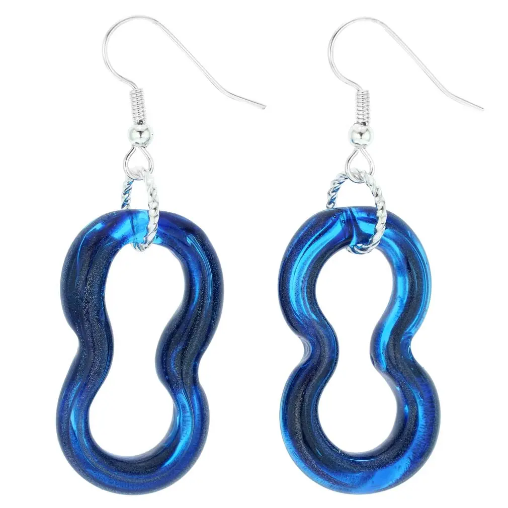 Glass Of Venice Murano Glass Infinity Earrings - Blue Costume Jewelry Fashion Accessory