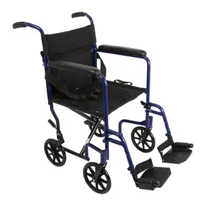 Carex ProBasics EZ Clean Folding Transport Chair with 19" Sea