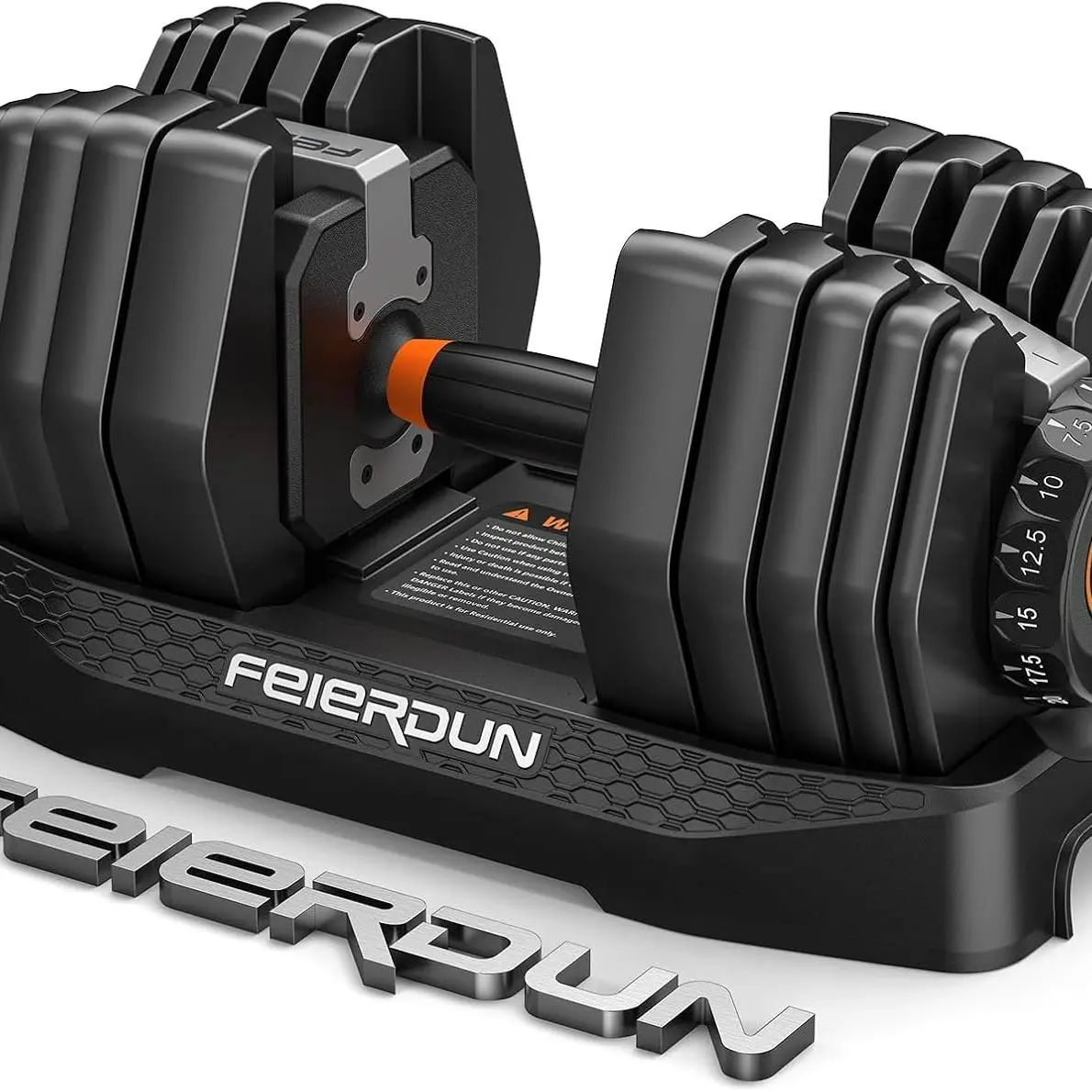 FED Fitness Feierdun Series DB1 Dumbbell, Single & A Pair 2-in-1 Set, Combines Dumbbell and Kettlebell Functions in One Design, 52.5 lbs Adjustable Home Gym Dumbbell with Dual Dial System & Alloy Steel Build