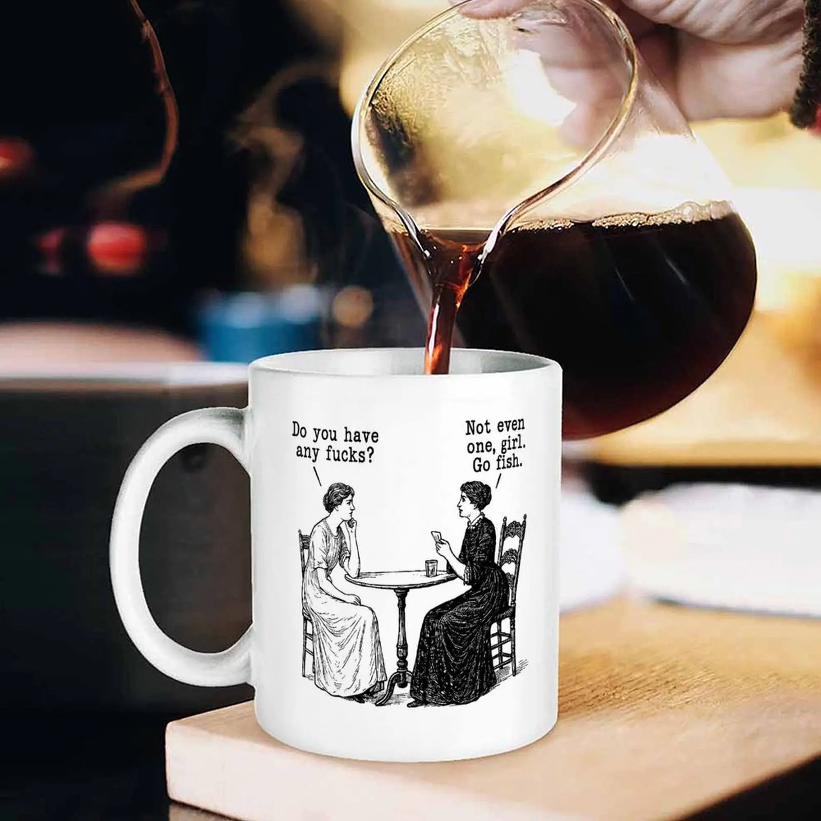 Do You Have Any Fcks Go Fish Mug | Funny Adult Humor Gift | Sarcastic Coworker Coffee Cup | Sassy Snarky Gag Gift | Best Friend Present Laura Hatfield