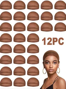 Brown Nylon Wig Cap for Women – Stretchy, Lightweight & Breathable Stocking Cap for Wig Installation and Daily Wear Wig Grip Cap