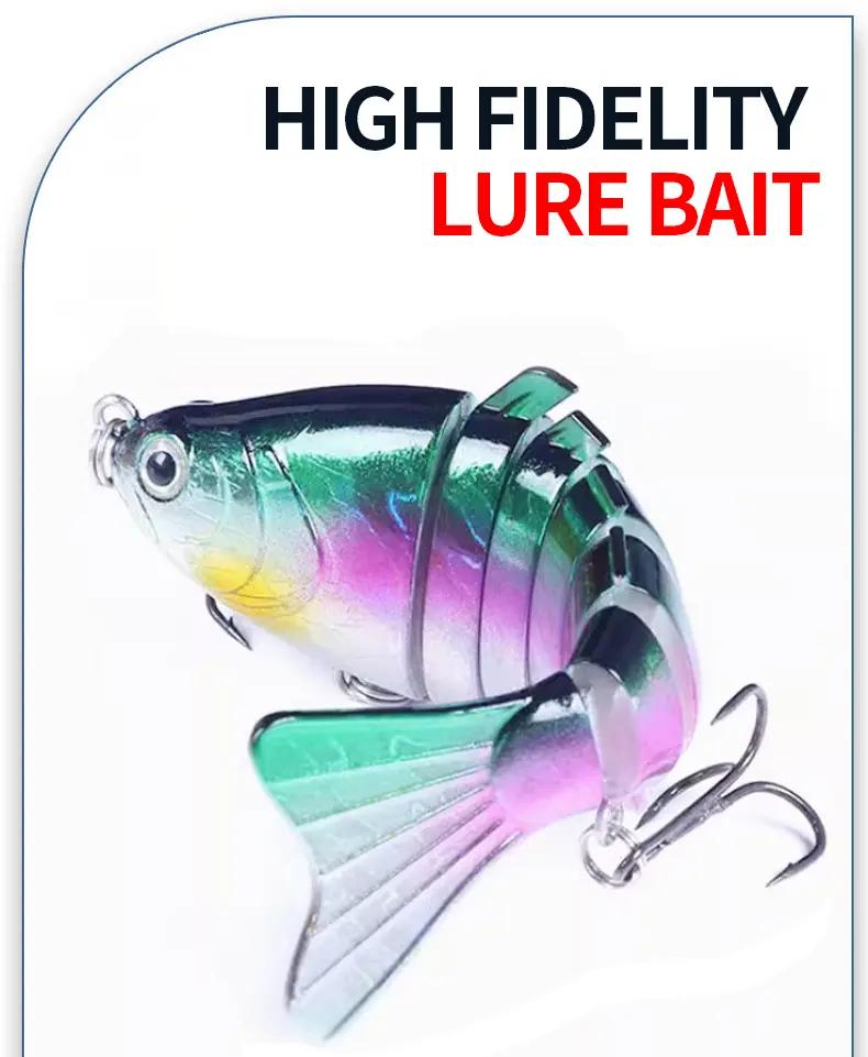 Artificial Fishing Bait with Hook,Multi Jointed Swim Crank Fishing Lure 3.9in/0.56oz,Bionic Hard Fishing Bait Suitable for Fresh Water and Saltwater,Slow Sinking Lifelike Swimbait,Outdoor Fishing Equipment for Perfect for Beginners