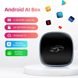 3-In-1 Android Box Carplay Ai Box Wireless Carplay/android Auto Adapter, Plug-And-Play, USB Interface, HDMI Output, Low Latency, Oem Look